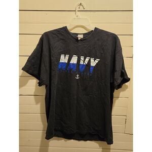 US Navy Shirt Mens 2XL Black United States Military Graphic Short Sleeve